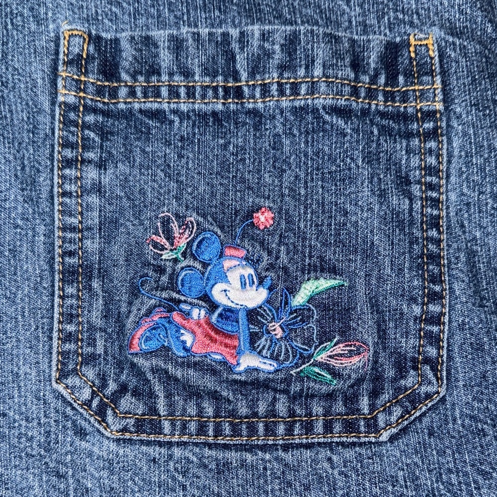 Disney Denim Wrap Skort with Embroidered Mickey - Blue - Picture 7 of 9